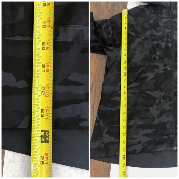 Lululemon Pack It Up Jacket Camo Zip Front Lightweight Size 10 Black Grey W4AVRS - Picture 15 of 16